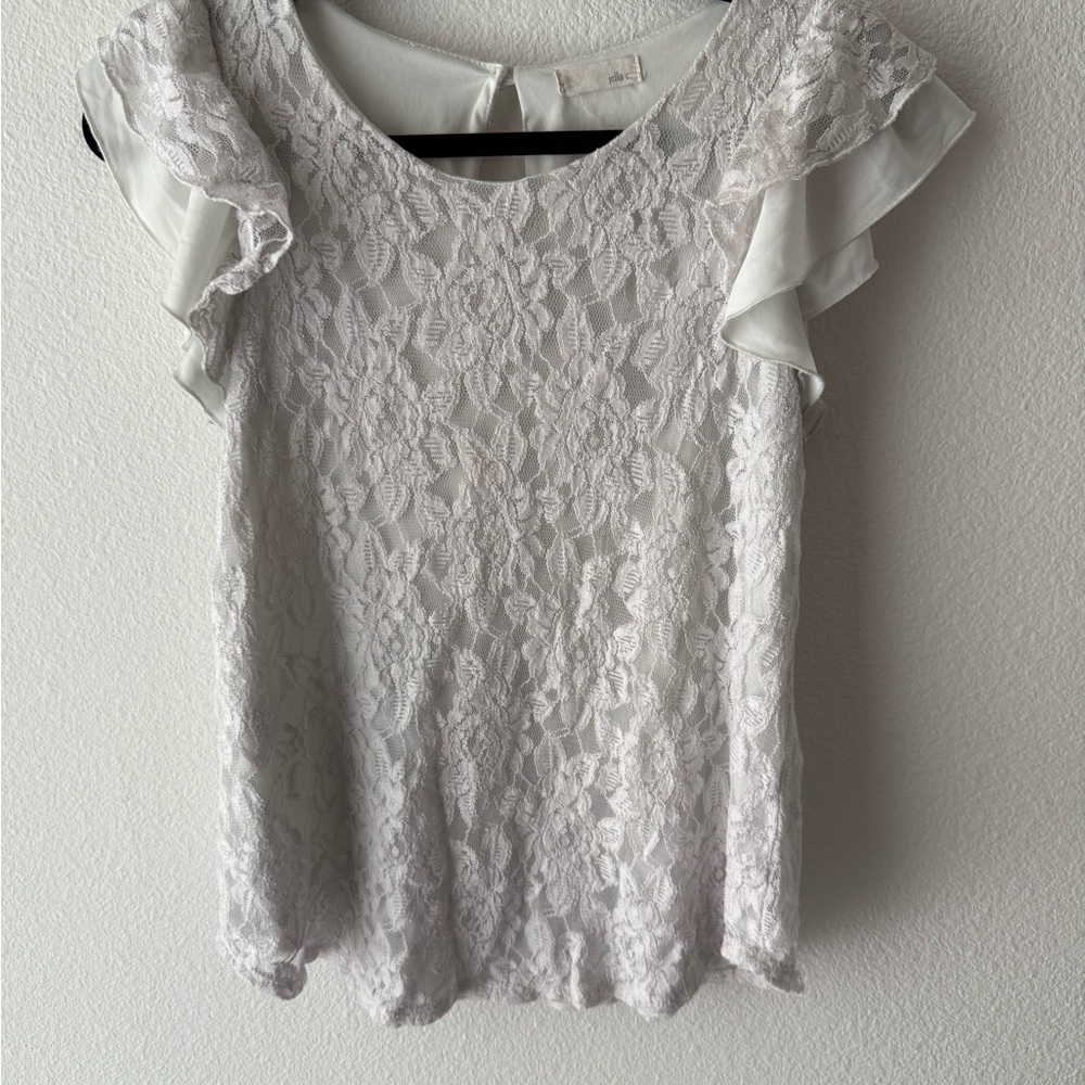 Jella C White Lace Top